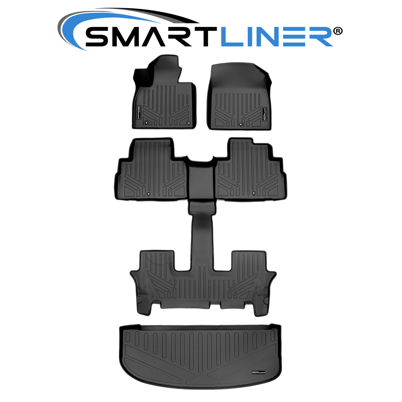 SMARTLINER Floor Mats 3 Row/Cargo Liner Set For 20-21 Kia Telluride ...