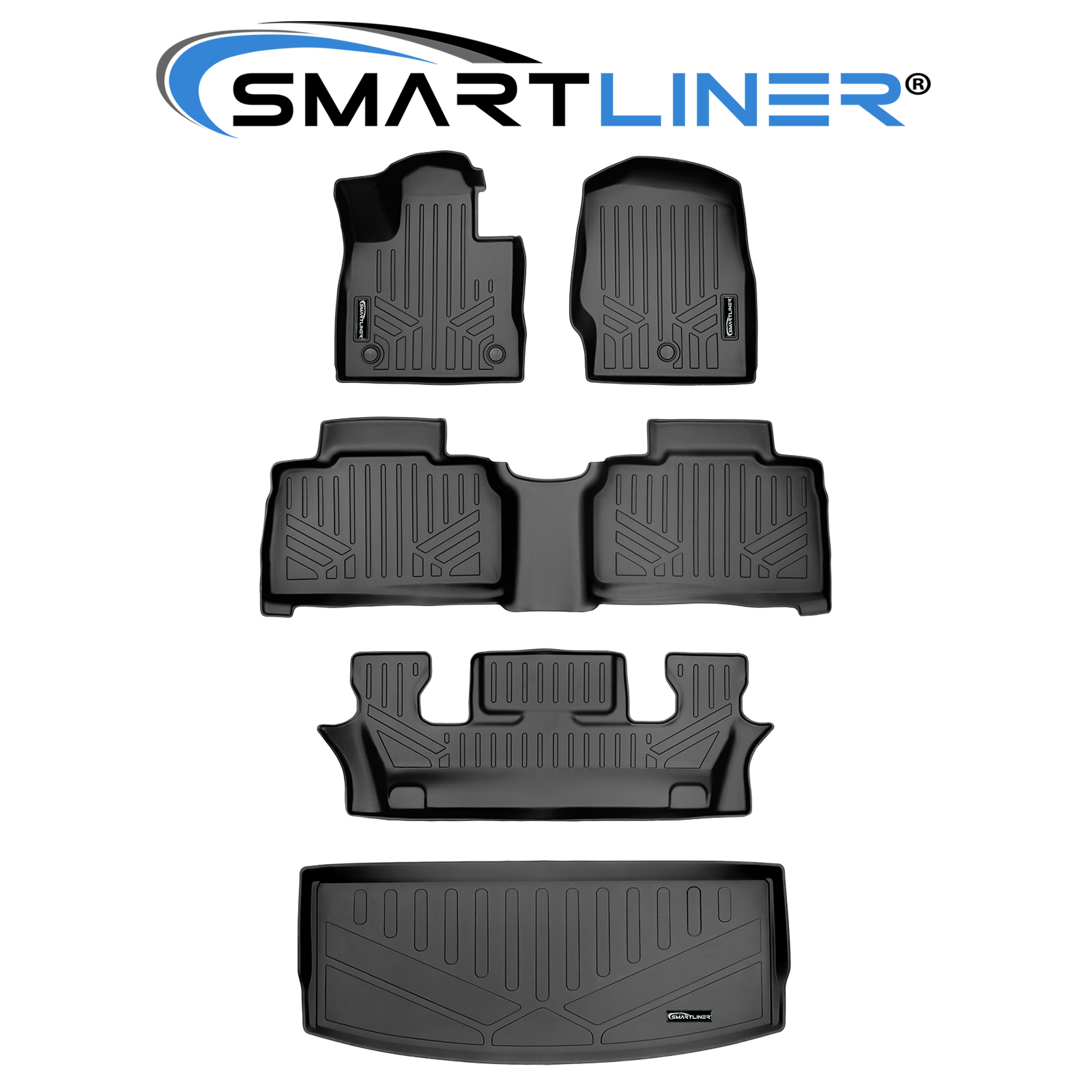 SMARTLINER Custom Fit 3 Row Floor Mats & Cargo Liner Set 20202021 Ford